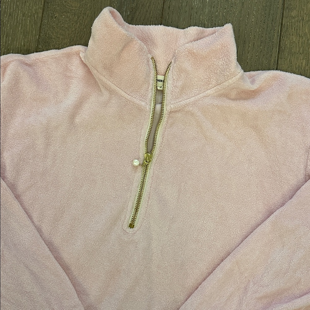 Stoney Clover Lane x Donni Watermelon Pink Terry Half Zip - Picture 2 of 3